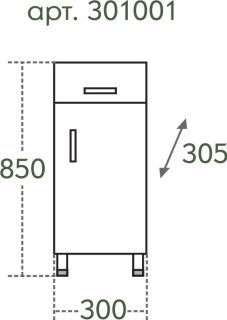 Тумба СанТа Стандарт 301001 30см белый